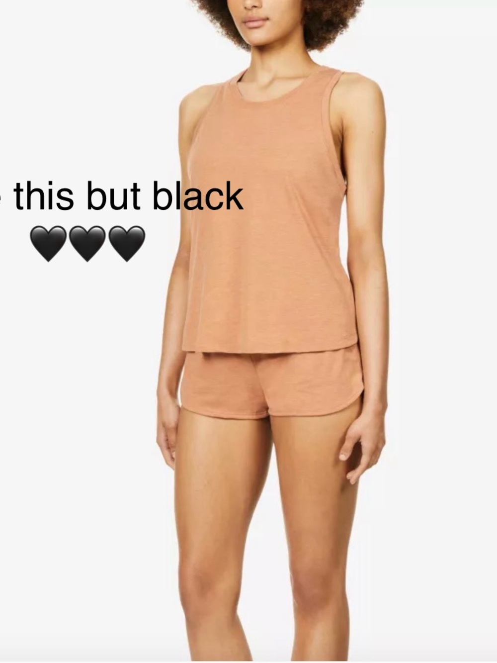 Eberjey Heather Two-Piece Tank & Track Short Sleep Set in True Black Size S NWOT